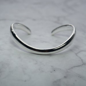 925 Sterling zilveren armband, cadeau voor vrouwen, verstelbare armband, charmes zilveren manchet, verjaardagscadeau, minimale sieraden, stapelen sierlijke armband afbeelding 2