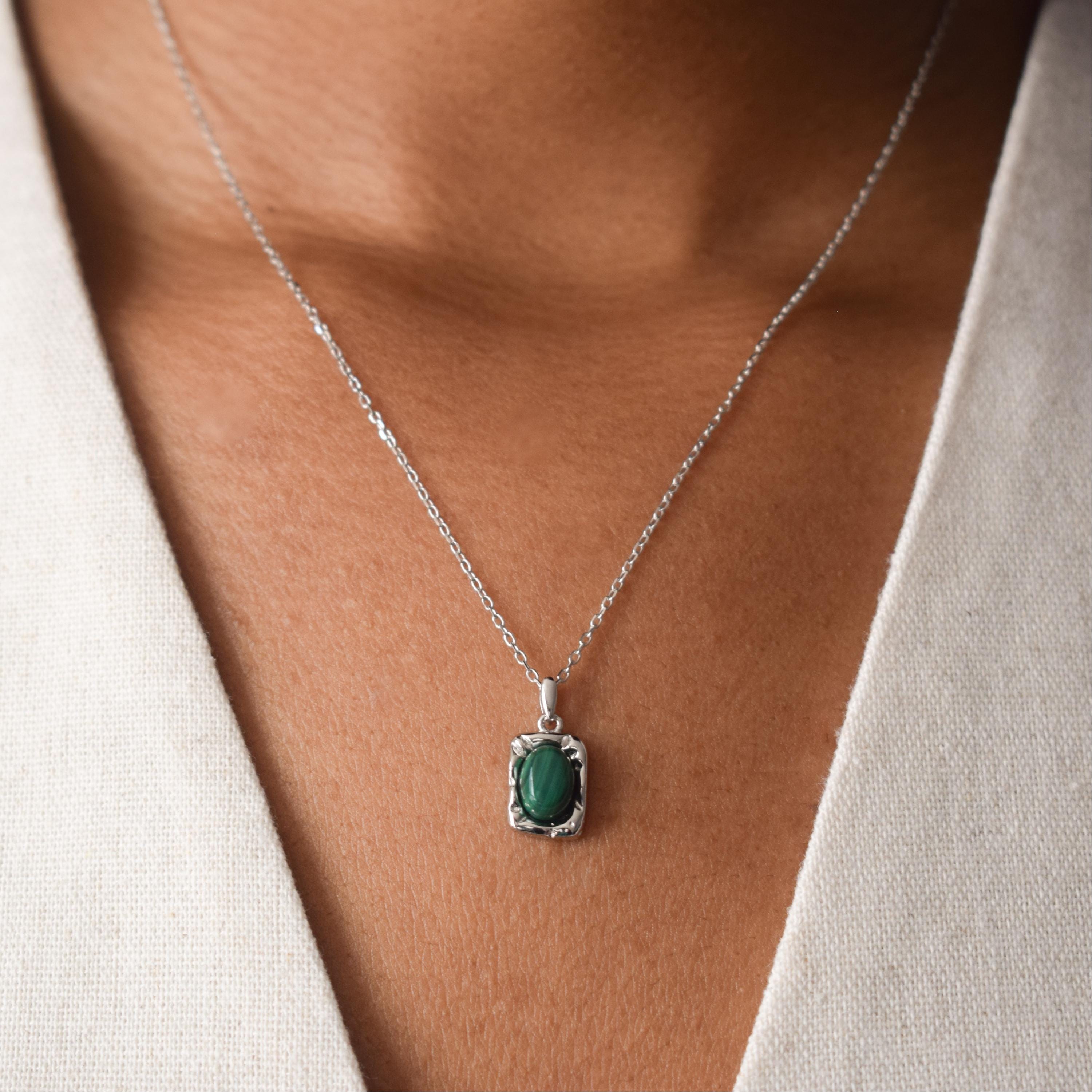 Women's 925 Silver Birthstone Necklace, Dainty Gemstone Pendant, Statement Silver Jewelry, Mother's Birthday Gift for Her