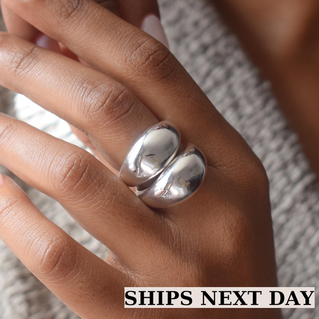 Chunky Stackable Silver Rings: Bold Statement Eccentric Jewelry ...