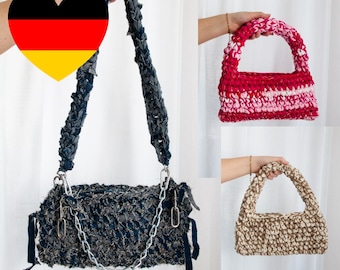 Schema all'uncinetto per borsa LARRY - Tedesco - per principianti - Borsa all'uncinetto - Foto + Video / Moda all'uncinetto / Borsa all'uncinetto / Idea regalo / Regalo