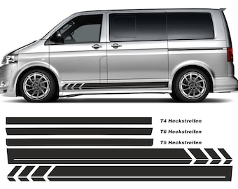 Jeu d'autocollants de bande latérale VIERGE adaptable sur VW T6, T6.1, T5, T4 SL