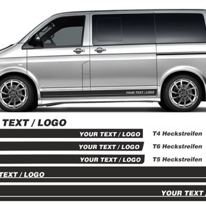 Side stripe sticker set CUSTOM TEXT / Logo suitable for VW Multivan Bulli T6 T6.1 T5 T4 #T5-W