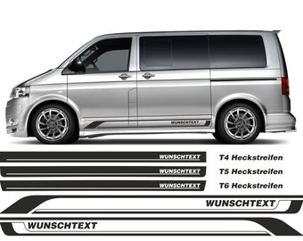 Jeu de bandes latérales édition spéciale WUNSCHTEXT sur mesure pour VW T6, T6.1, T5, T4 S_1FW