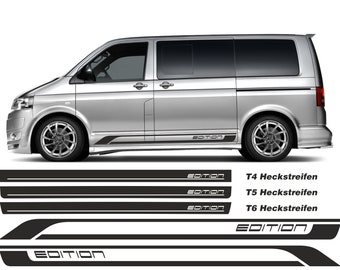 Set d'autocollants bandes latérales EDITION sur mesure pour VW T6, T5, T4