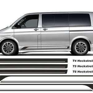 Juego de pegatinas de franja lateral EN BLANCO aptas para VW T6, T6.1, T5, T4 Multivan California #T61-01S
