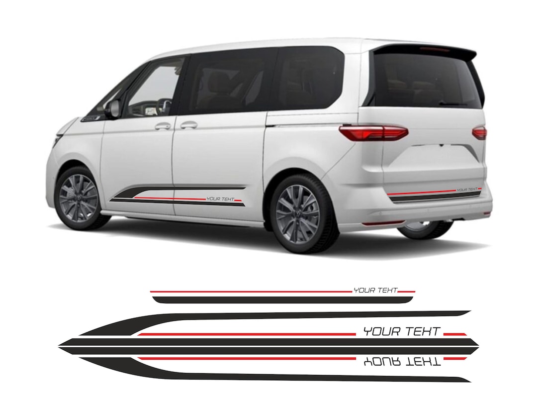 Multivan Sticker Side Stripe Sticker Set With Your Desired Text Suitable for VW T7 ...
