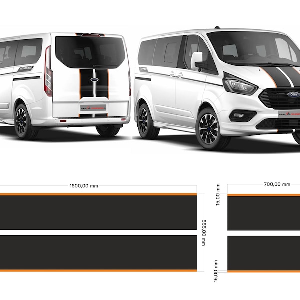 Ensemble d'autocollants Viper Racing adapté à Ford Tourneo Transit Custom 02K