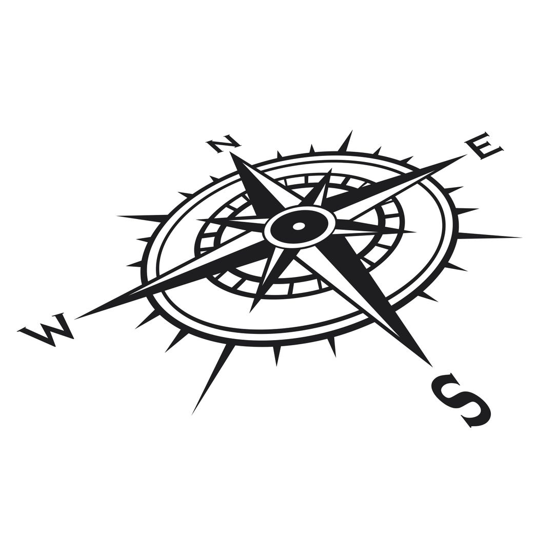 Compass Car Sticker | Vinyl Sticker Wind Rose | Outdoor & Adventure ...