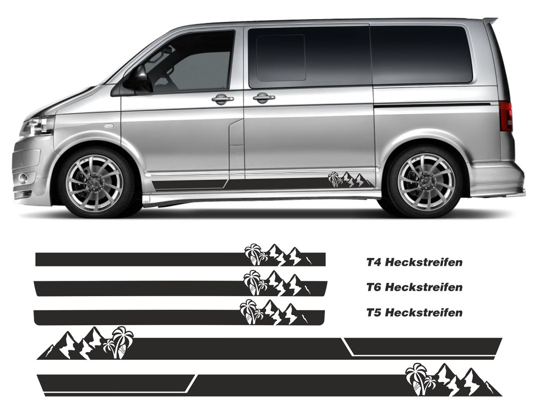 Side Stripe Sticker Set Mountains Palm Trees Surfing Suitable for VW ...