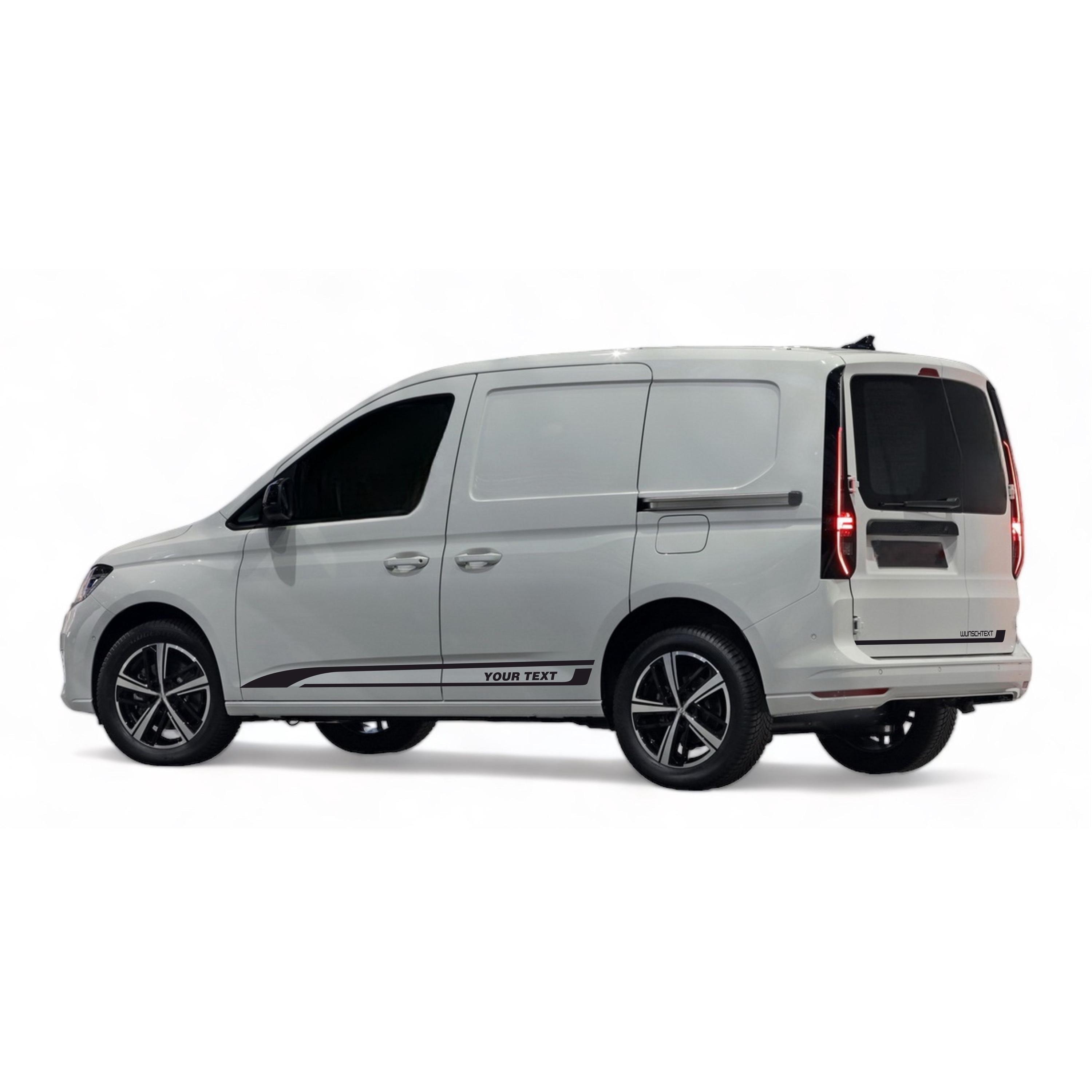 Side Stripe Sticker Set With Custom Text & Logo | Fits VW Caddy 5 and ...