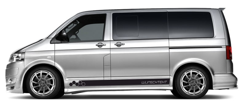 Multivan Sticker Side Stripe Sticker Set CUSTOM TEXT Honeycomb Suitable for VW T6, T6.1 ...