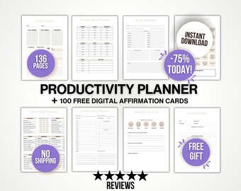 Printable Productivity Workbook, Time Management Guide, Printable Efficiency Tool, Self Development Journal, Task Prioritisation Guide