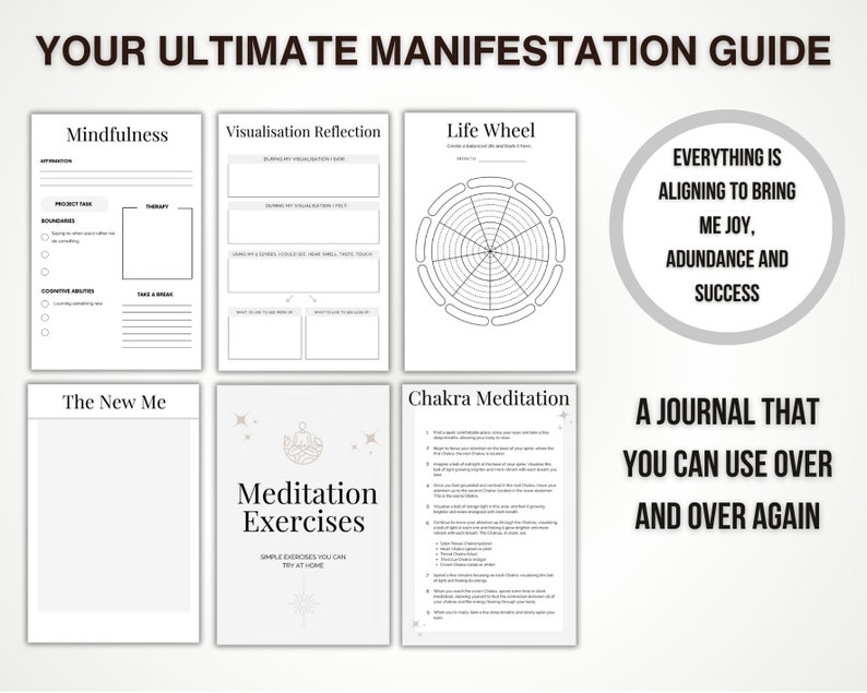 Printable Manifestation Journal Printable Manifestation Workbook, Law of Attraction Planner, Law of Attraction Journal, Manifesting Tools image 5