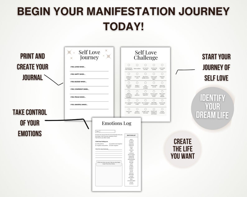 Printable Manifestation Journal Printable Manifestation Workbook, Law of Attraction Planner, Law of Attraction Journal, Manifesting Tools image 4