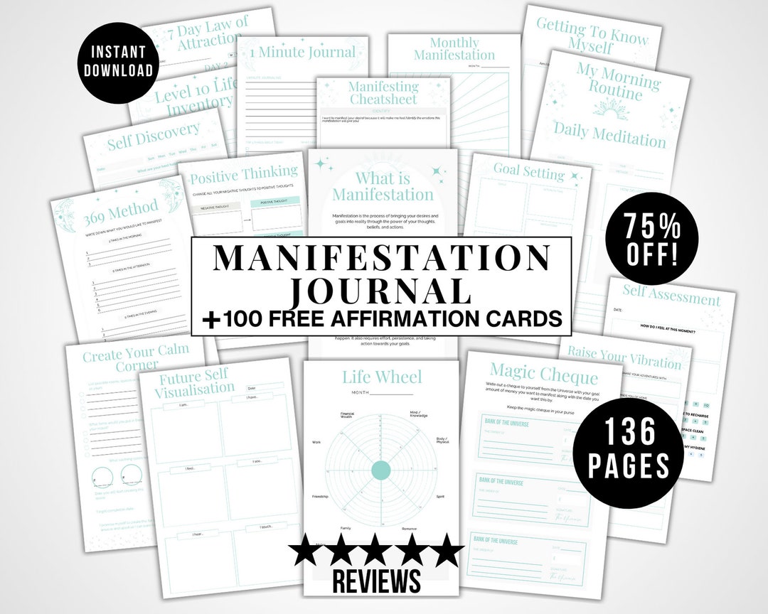 Printable Manifestation Journal Manifestation Workbook, Law of Attraction, Manifestation Journal ...