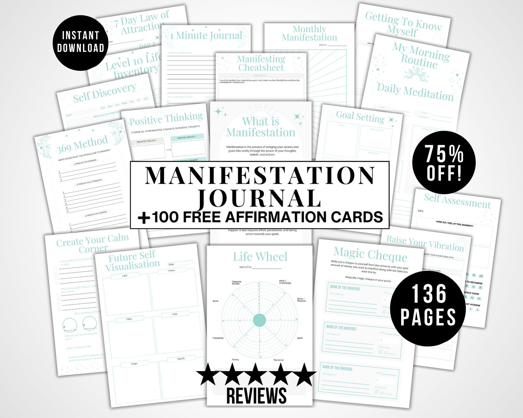 Printable Manifestation Journal Manifestation Workbook, Law of Attraction, Manifestation Journal ...
