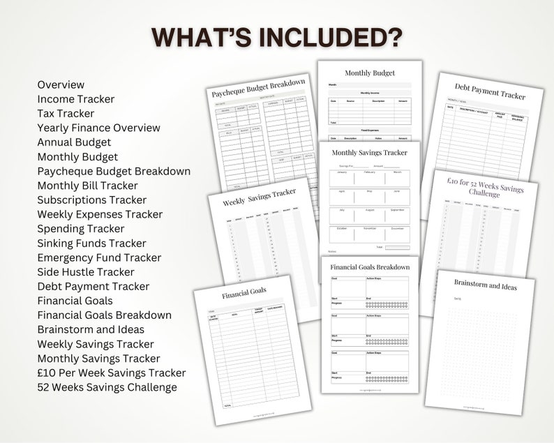 Finance Planner Bundle Printable, Financial Planner Printable, Budget ...