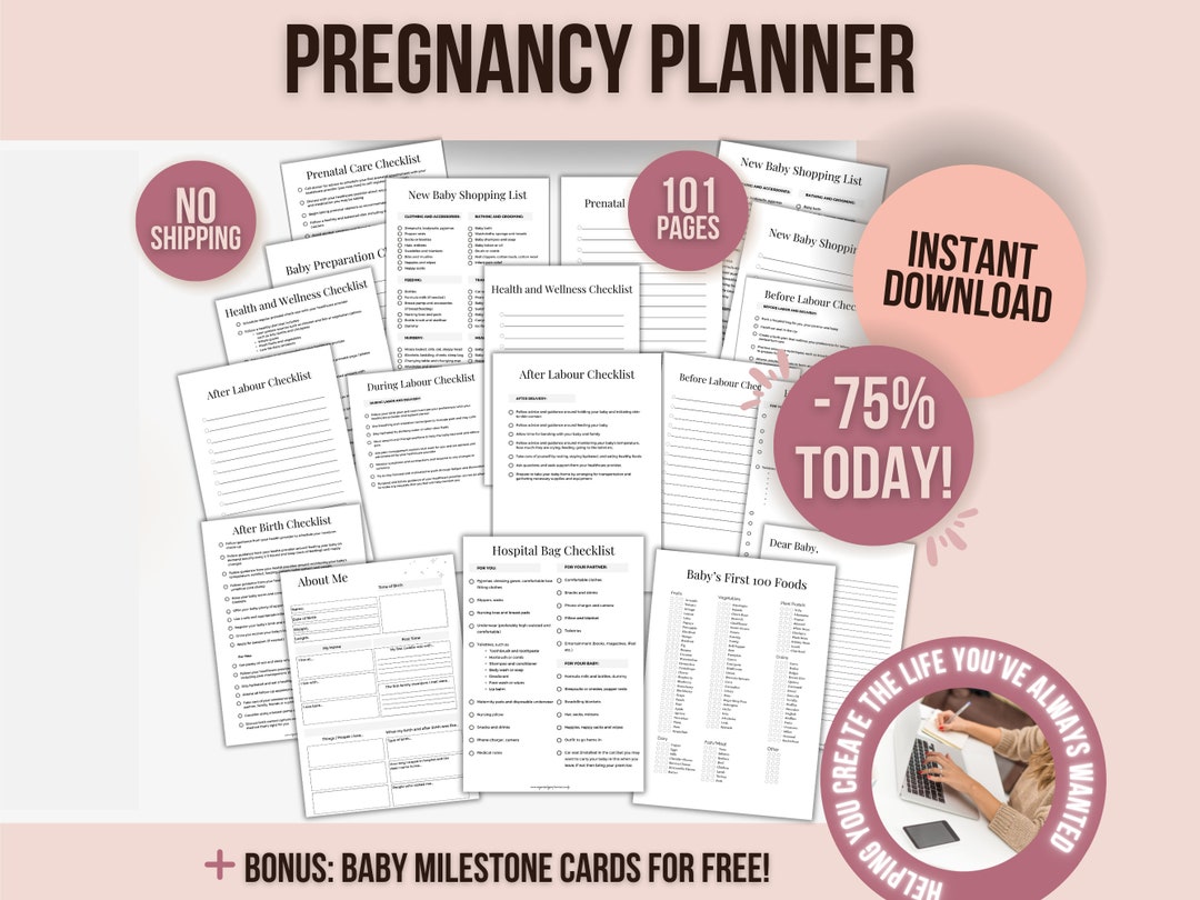Printable Pregnancy Checklists, Maternity Planner, Printable Baby Prep ...