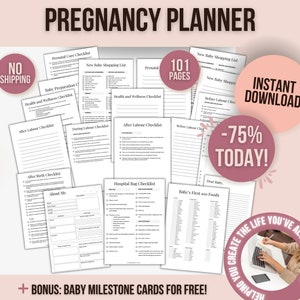 Printable Pregnancy Checklists, Maternity Planner, Printable Baby Prep, Baby Planning, Printable Pregnancy To-Do List, Pregnancy Organiser image 1