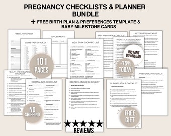 Printable Pregnancy Checklists, Maternity Planner, Printable Baby Prep, Baby Planning, Printable Pregnancy To-Do List, Pregnancy Organiser