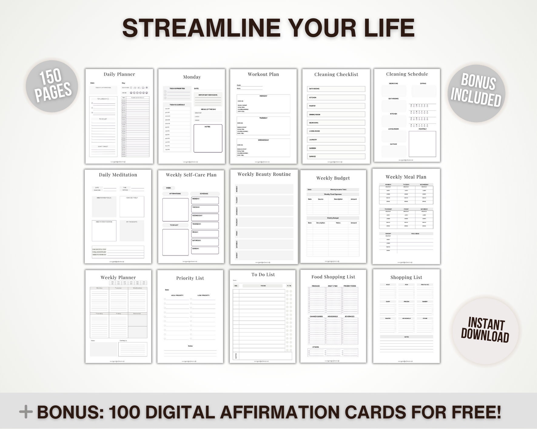 Weekly task organiser printable weekly task printable weekly