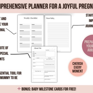 Printable Pregnancy Checklists, Maternity Planner, Printable Baby Prep, Baby Planning, Printable Pregnancy To-Do List, Pregnancy Organiser image 3