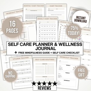 Printable Wellness Journal, Wellness Journal Printable, Self Care Planner Printable, Wellness Journal, Wellbeing Journal, Self Care Planner