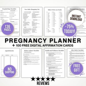 Printable Pregnancy Checklists, Maternity Planner, Printable Baby Prep, Baby Planning, Printable Pregnancy To-Do List, Pregnancy Organiser image 1