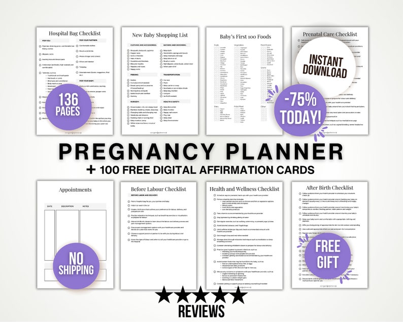 Printable Pregnancy Checklists, Maternity Planner, Printable Baby Prep, Baby Planning, Printable Pregnancy To-Do List, Pregnancy Organiser image 1