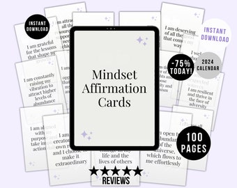 100 Digital Mindset Affirmation Cards