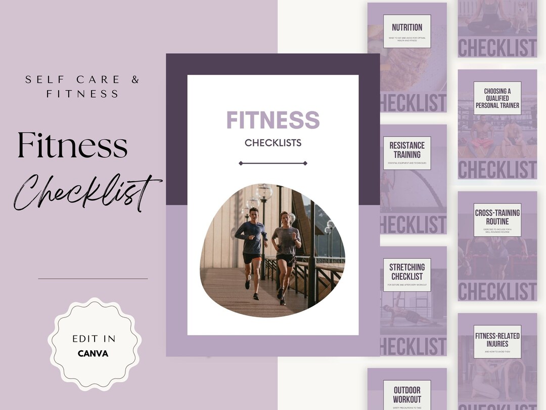 Printable Fitness Checklists Printable Workout Planner - Etsy