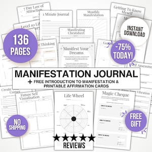Printable Manifestation Journal Printable Manifestation Workbook, Law of Attraction Planner, Law of Attraction Journal, Manifesting Tools