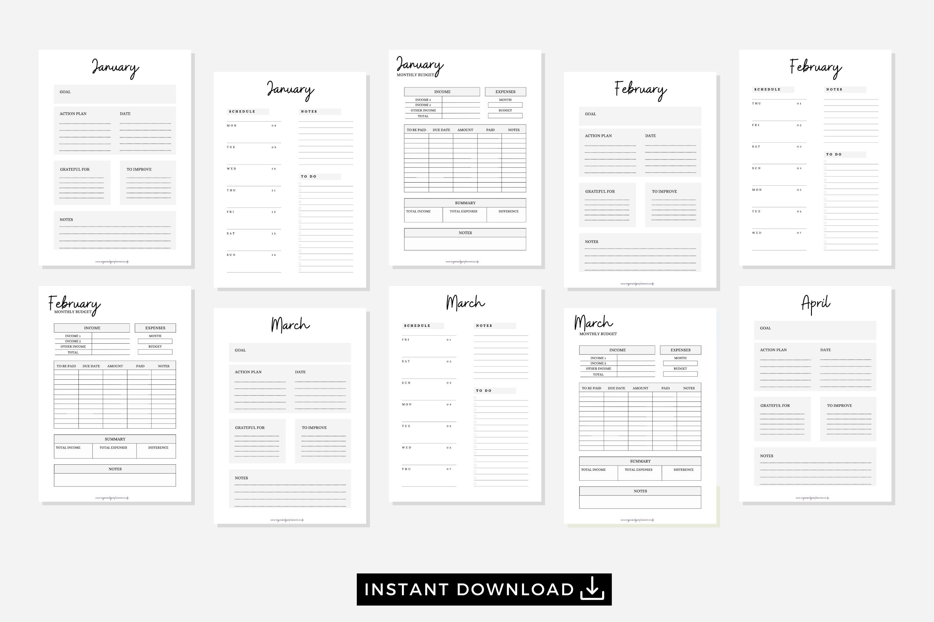 Printable 2025 Diary Printable 2025 Week to View Diary Budget Etsy Hong Kong