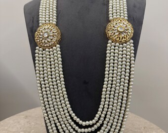 Kundan Novio Mala/Joyería de novio/Perlas Novio Mala/Dulha Mala/Joyería para hombres/Collar de novio/Joyería de boda/Joyería india/Joyería de Bollywood