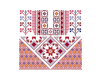 Patrón de panel de pecho Tatreez palestino para niño / Descarga instantánea en PDF