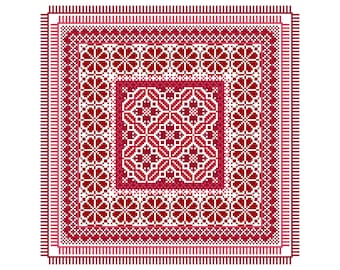 Patrón de punto de cruz cuadrado tatreez palestino / Descarga instantánea en PDF