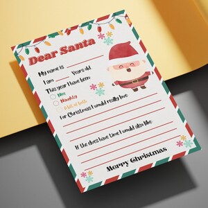 Carta a Papá Noel / lista de deseos para Papá Noel