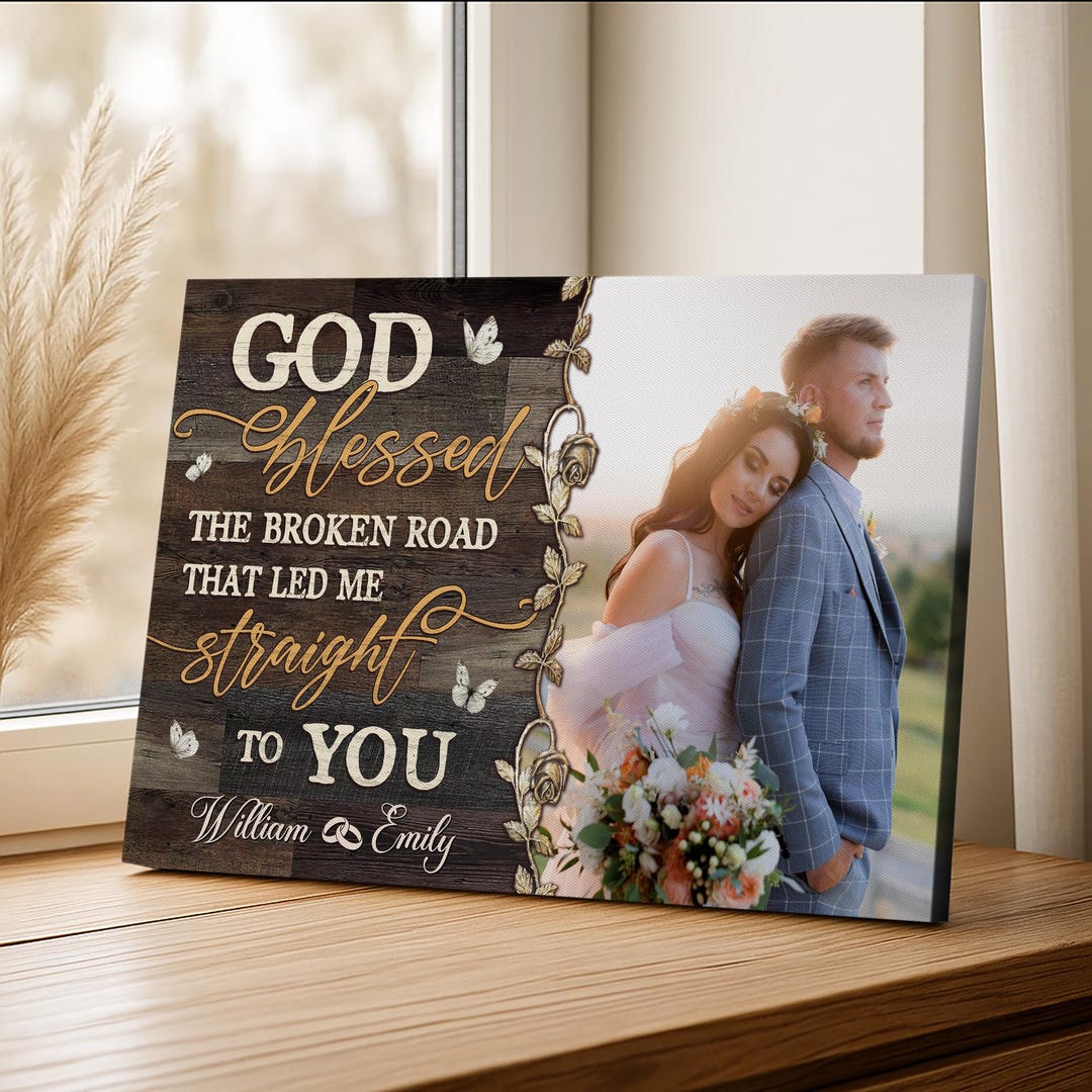 Rustic Christian Quote Personalized Wedding Canvas: Rustic Christian Love Quote, Custom Couple ...