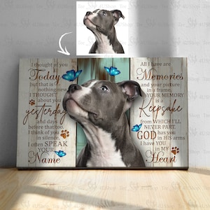 Personalized Your Pitbull Canvas - Pit bull Wall Art I Thought Of You - Dog Home Wall Decor - Pitbull Gift - Pitbull Decor -  Dog lover Gift
