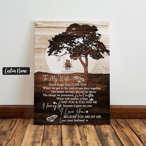 Personalized To My Wife Canvas – Old Couple Anniversary Gift