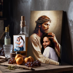 Custom Memorial Canvas: Christian Oil Painting, Deceased Loved One