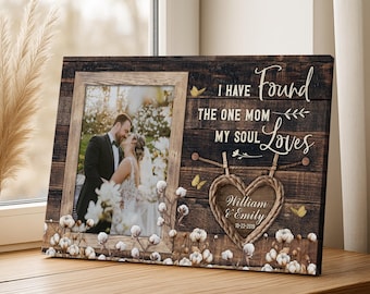 Personalized Wedding Photo Canvas Print, Rustic Anniversary Gift