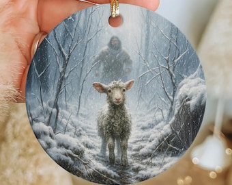 Lost Lamb Ornament: Christian Christmas MDF Keepsake