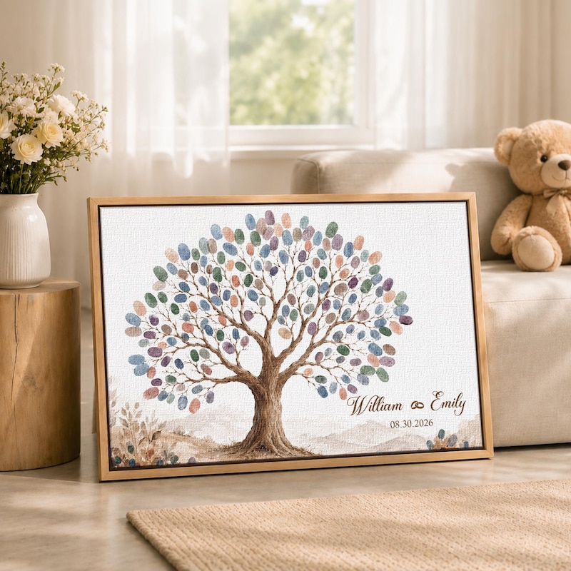 Tree and Fingerprint Art - Etsy