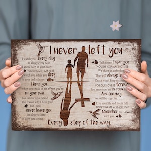 Never Left You Canvas - Customize Wall Art - Sympathy Father - Rest In Peace - Loss of Father - Memorial Mother Canvas - Dad Heaven Canvas
