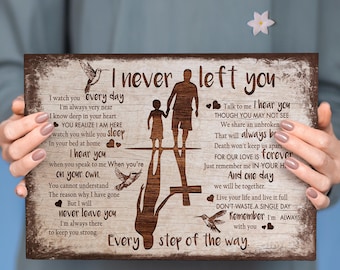 Memorial Canvas: Sympathy Gift, Loss of Father, 'Never Left You'