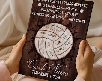 Personalized Volleyball Coach Gift Canvas: Custom Team Names Art