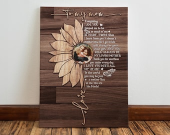Personalized Sunflower Mom Canvas – Mother's Day Gift