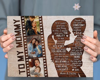 Personalisierte Mom Fotoleinwand - Geschenk vom Sohn zum Muttertag