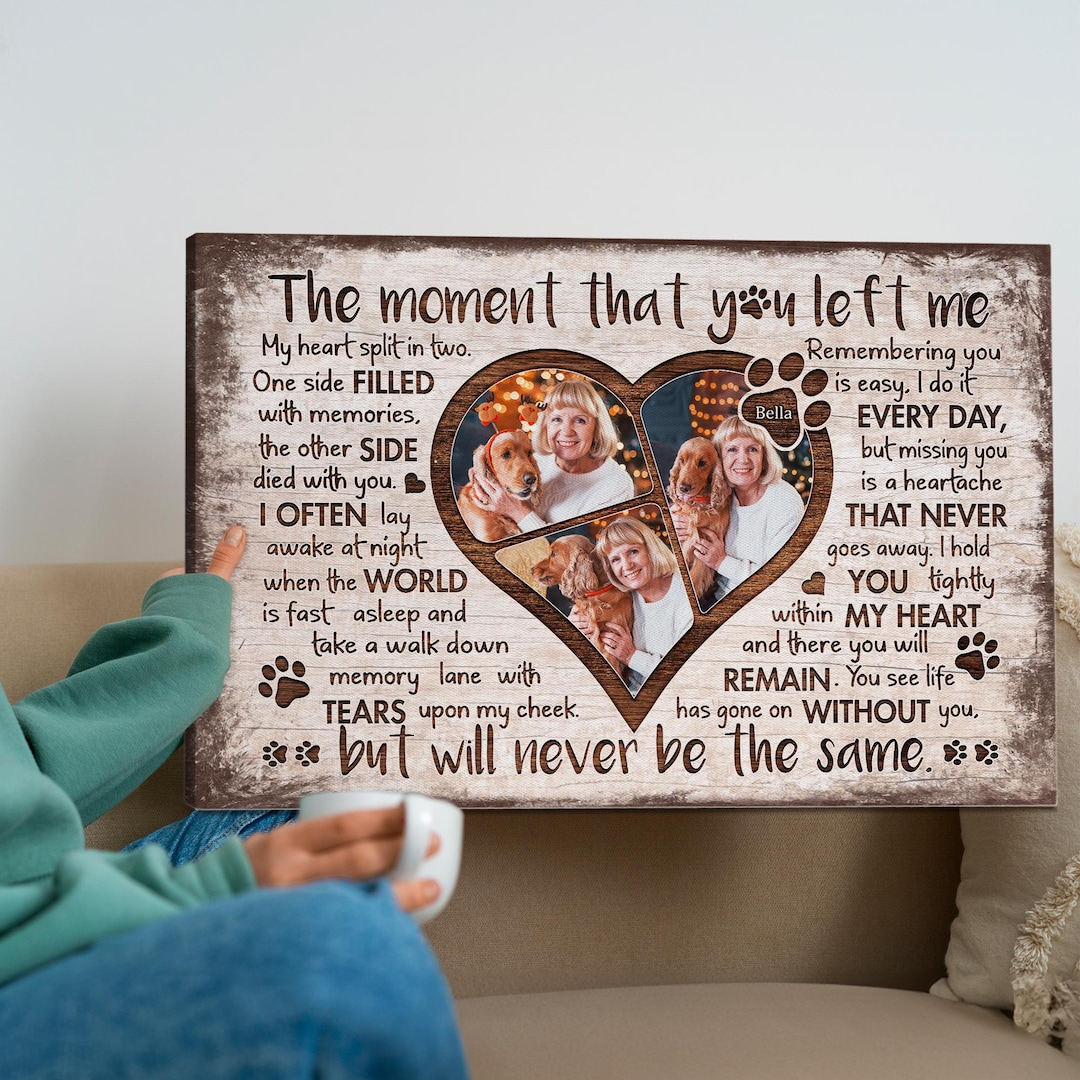 Custom Dog Memorial Canvas: Pet Loss Remembrance Gift - Etsy